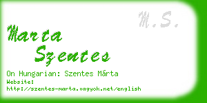 marta szentes business card